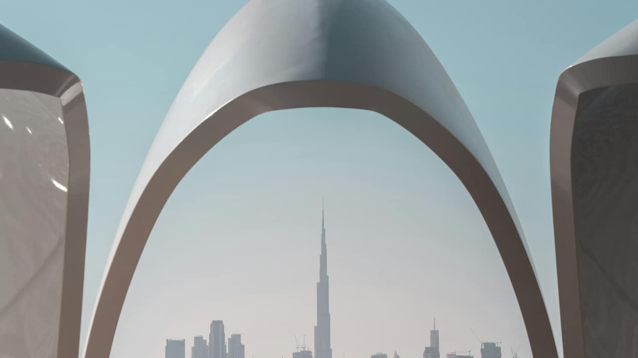 Dubai lake-front tower cluster