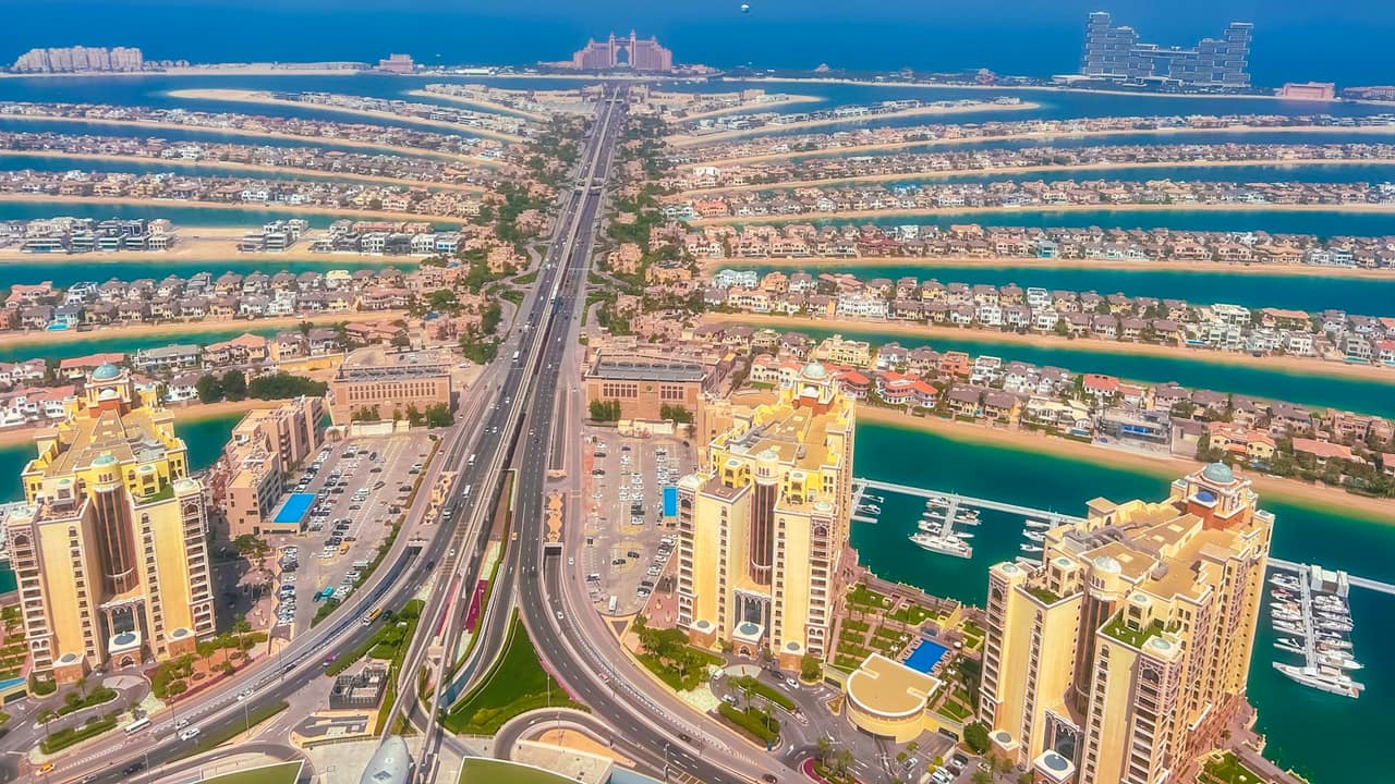 Aerial view of Palm Jumeirah
