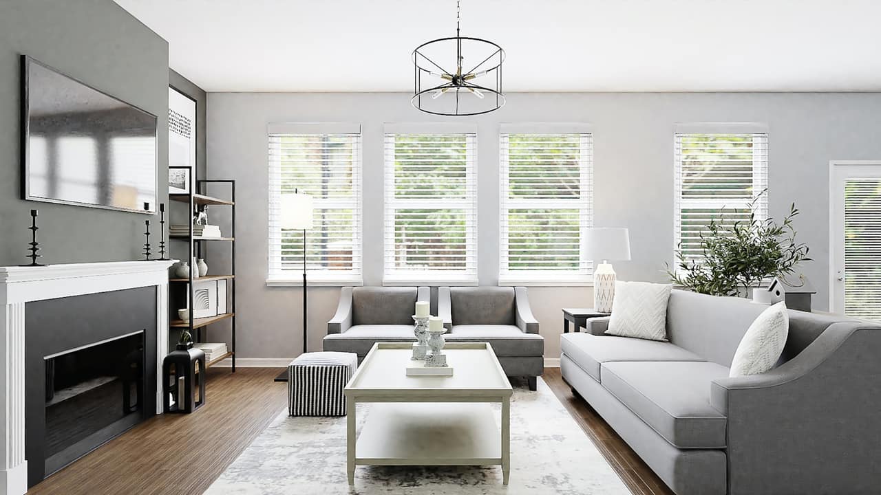 Premium interior with decorative wall finish